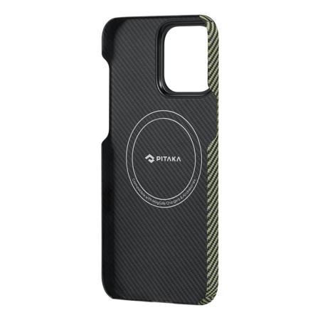Чехол для iPhone 15 Pro Max Pitaka Fusion Weaving MagEZ Case 4, Overture, кевлар (арамид) (FO1501PM) Черный/зеленый Чехол для iPhone 15 Pro Max Pitaka Fusion Weaving MagEZ Case 4, Overture, кевлар (арамид) (FO1501PM) Черный/зеленый