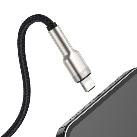 Кабель Baseus Cafule Series Metal Data Cable USB to iP 2,4A, 0,25 м (CALJK-01) Чёрный Кабель Baseus Cafule Series Metal Data Cable USB to iP 2,4A, 0,25 м (CALJK-01) Чёрный