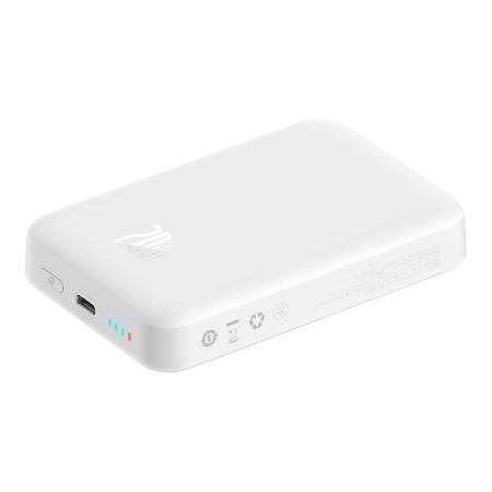 Внешний аккумулятор Baseus Magnetic Mini Wireless Fast Charge power bank с поддержкой беспроводной зарядки 10000mAh 20W (PPCX030002) Белый Внешний аккумулятор Baseus Magnetic Mini Wireless Fast Charge power bank с поддержкой беспроводной зарядки 10000mAh 20W (PPCX030002) Белый