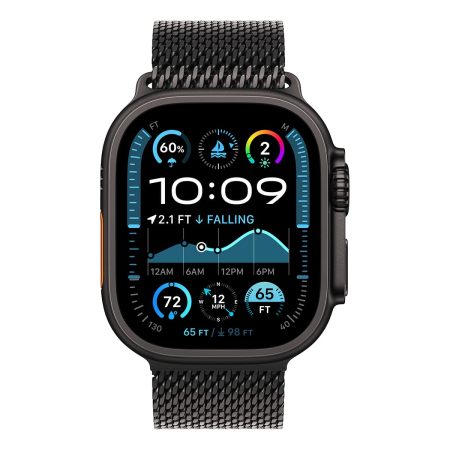 Apple Watch Ultra 2 (2024), 49 мм корпус из титана цвета «Black», ремешок Titanium Milanese Loop размера M цвета «Black» Apple Watch Ultra 2 (2024), 49 мм корпус из титана цвета «Black», ремешок Titanium Milanese Loop размера M цвета «Black»