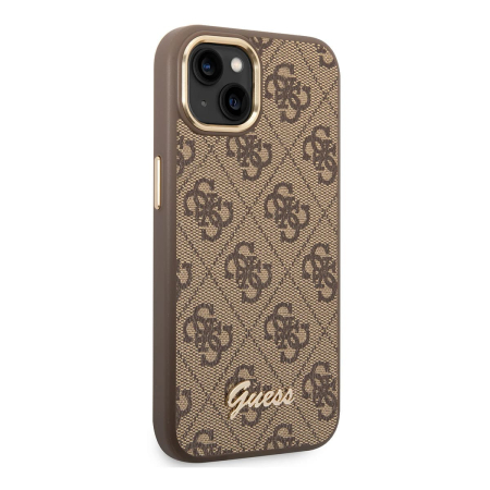 Чехол Guess для iPhone 14 Plus CG Mobile PU 4G Script metal logo Hard (GUHCP14MHG4SHW) Коричневый Чехол Guess для iPhone 14 Plus CG Mobile PU 4G Script metal logo Hard (GUHCP14MHG4SHW) Коричневый