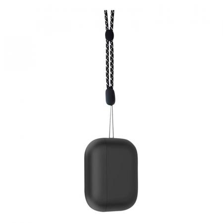 Силиконовый чехол с ремешком для AirPods Pro 2 Deppa (47340) Черный Силиконовый чехол с ремешком для AirPods Pro 2 Deppa (47340) Черный