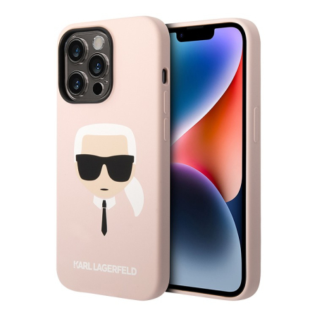 Чехол Karl Lagerfeld для iPhone 14 Pro с MagSafe Liquid silicone Karl's head Hard (KLHMP14LSLKHLP) Розовый Чехол Karl Lagerfeld для iPhone 14 Pro с MagSafe Liquid silicone Karl's head Hard (KLHMP14LSLKHLP) Розовый