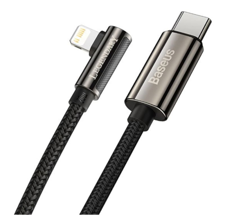 Кабель Baseus Legend Series Elbow Fast Charging Data Cable Type-C to iP PD 20W, 1 м (CATLCS-01) Чёрный Кабель Baseus Legend Series Elbow Fast Charging Data Cable Type-C to iP PD 20W, 1 м (CATLCS-01) Чёрный